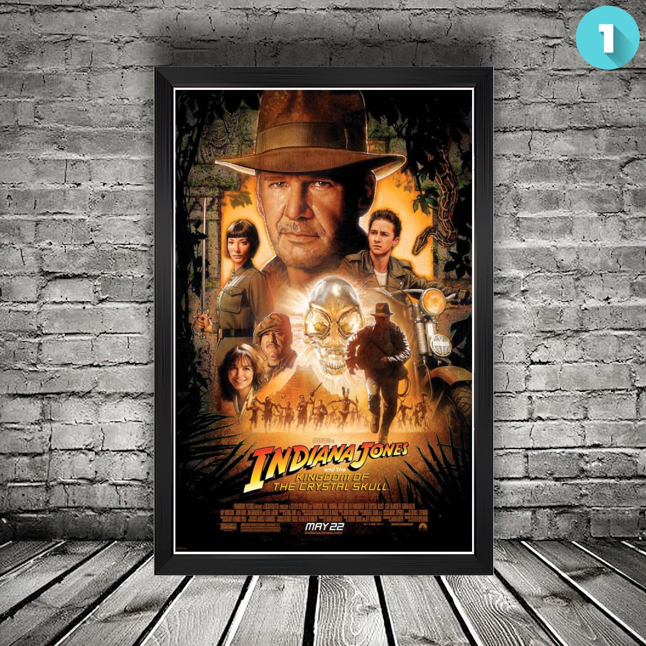 Sweatshirt Indiana Jones Kingdom Of The Crystal Skull - Poster Officiel Lucasfilm, Coupe Classique, Col Tissé - 12